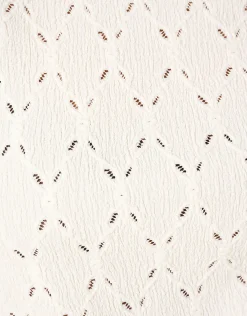 Ajour Ruffle Top Gebroken Wit