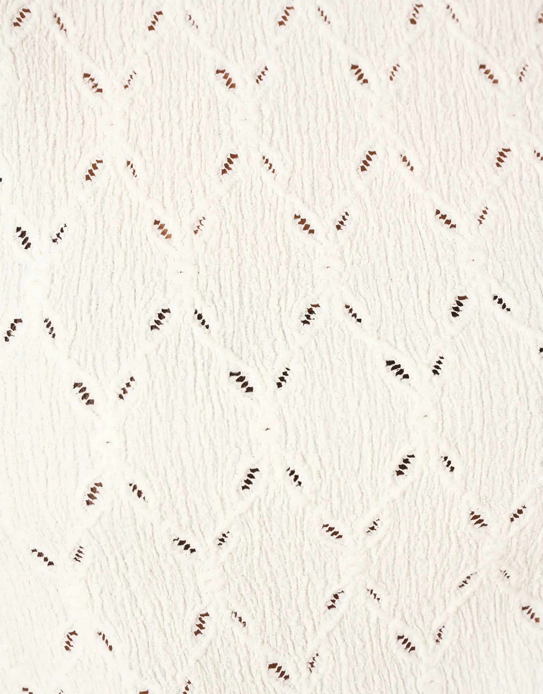 Ajour Ruffle Top Gebroken Wit