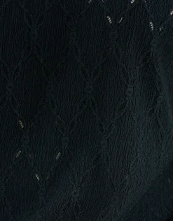 Ajour Ruffle Top Zwart