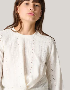 Ajour Top Gebroken Wit