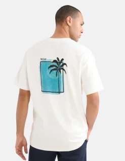 Artwork Embroidery T-shirt Gebroken Wit