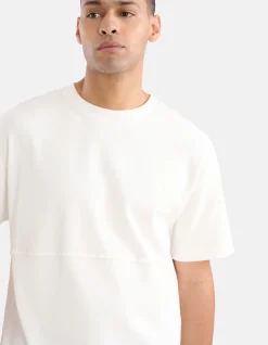 Artwork Embroidery T-shirt Gebroken Wit