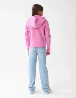 Artwork Gebreide Hoodie Roze