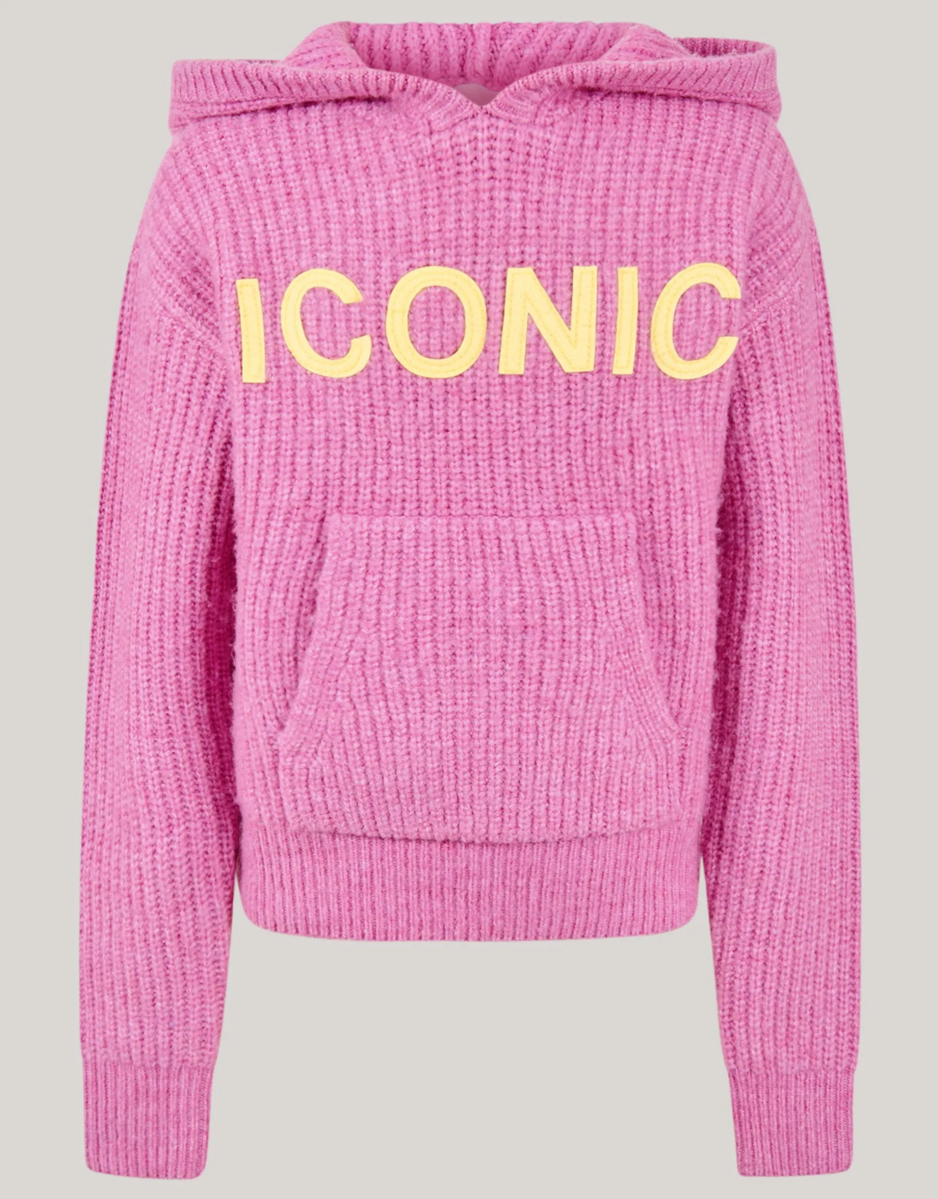 Artwork Gebreide Hoodie Roze