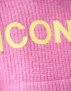 Artwork Gebreide Hoodie Roze