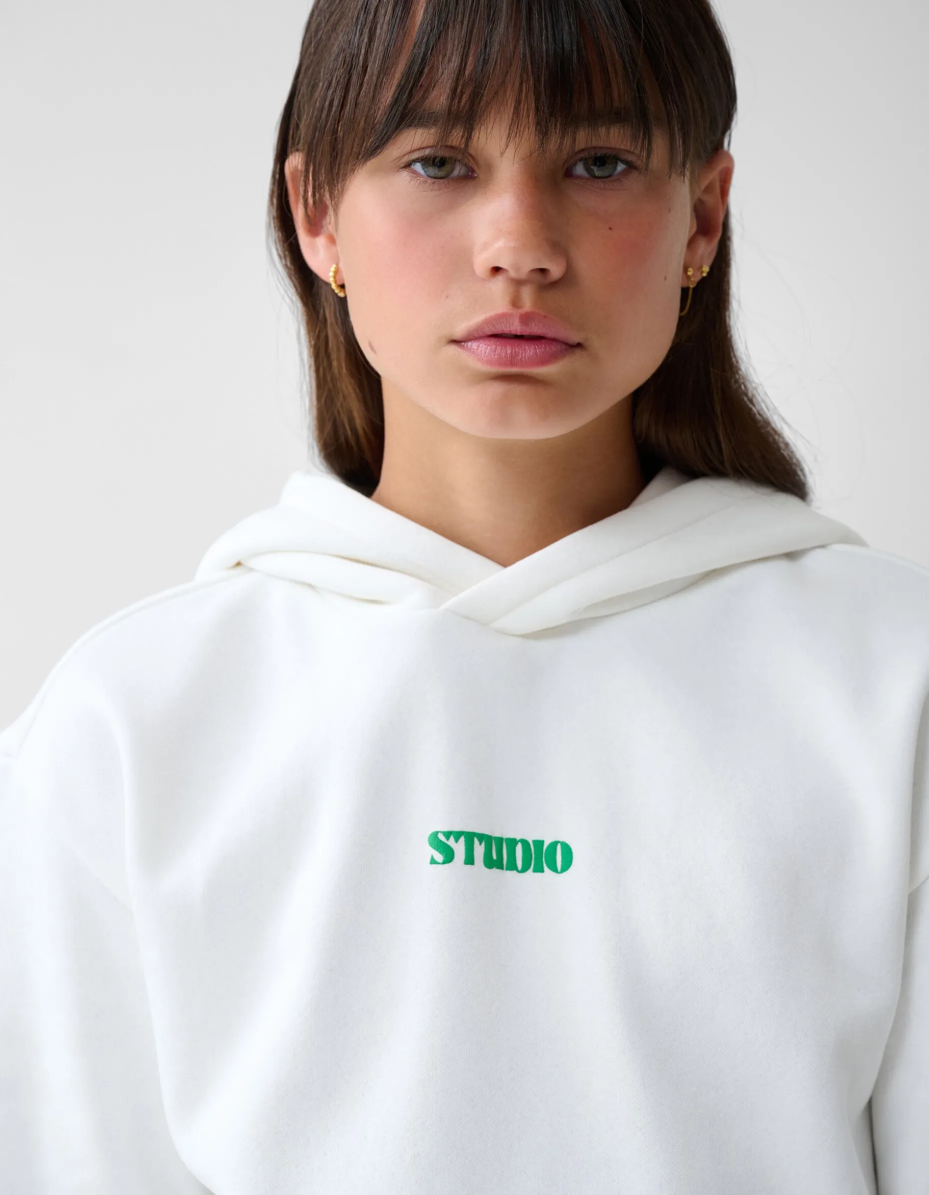 Artwork Hoodie Gebroken Wit