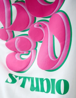 Artwork Hoodie Gebroken Wit