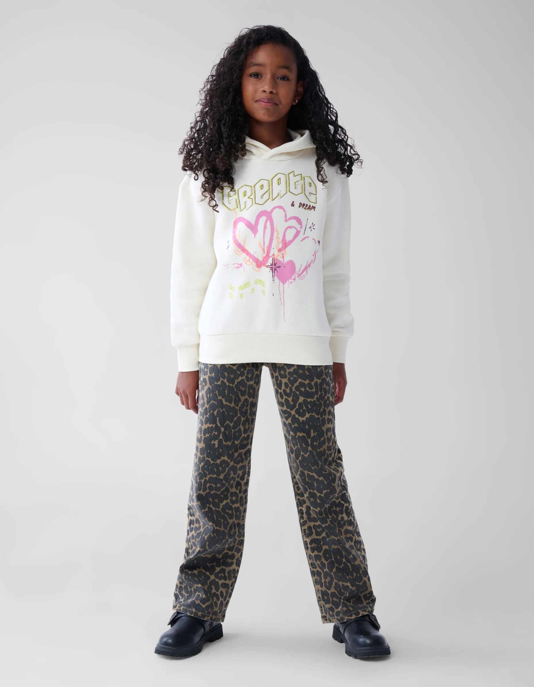 Artwork Hoodie Gebroken Wit