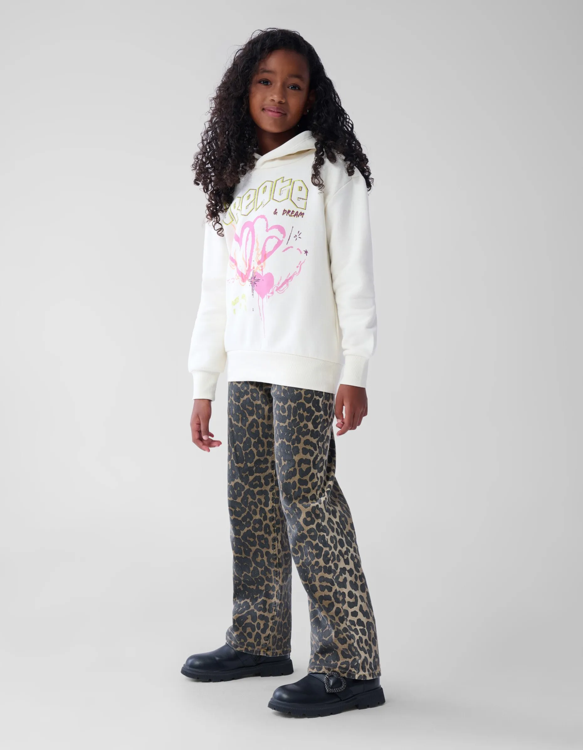 Artwork Hoodie Gebroken Wit