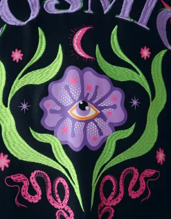 Artwork Hoodie Jurk Zwart