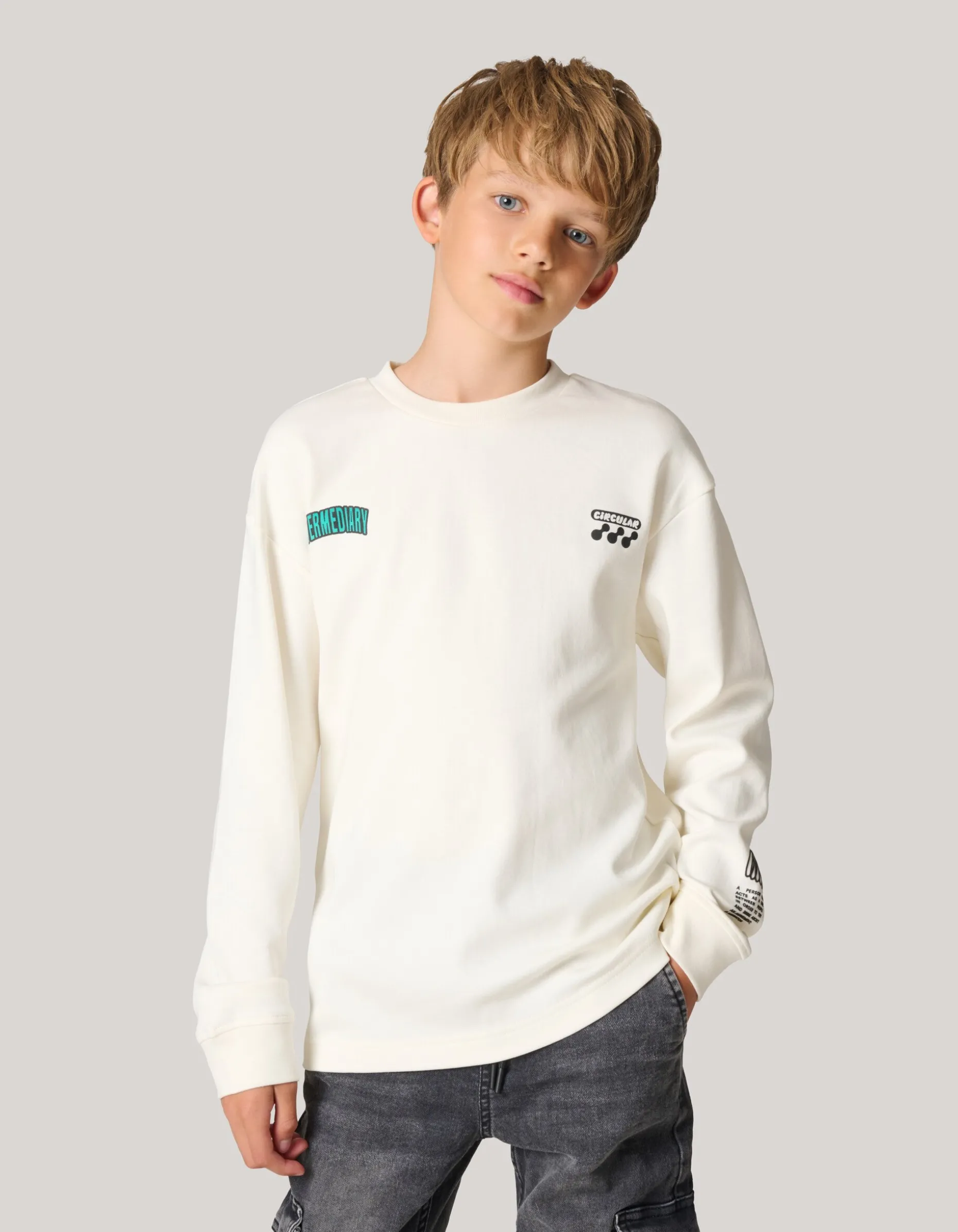 Artwork Longsleeve Gebroken Wit