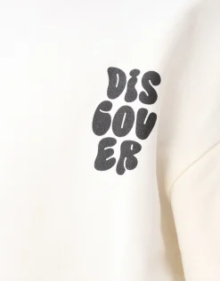 Artwork Longsleeve T-shirt Gebroken Wit