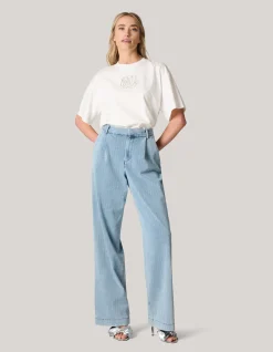 Artwork Strass T-shirt Wit