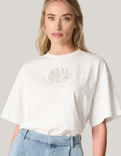 Artwork Strass T-shirt Wit