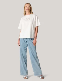 Artwork Strass T-shirt Wit