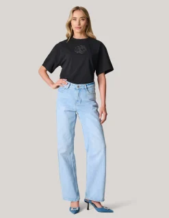 Artwork Strass T-shirt Zwart