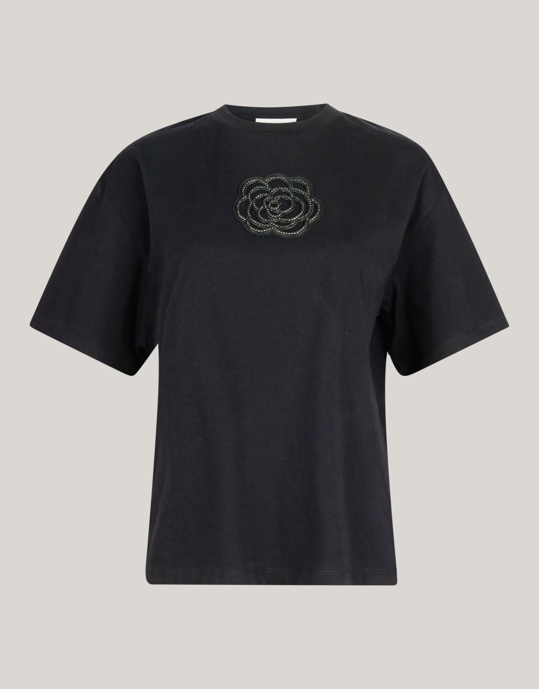 Artwork Strass T-shirt Zwart