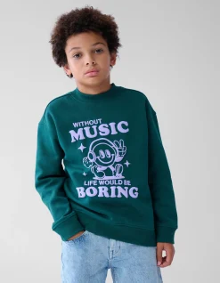 Artwork Sweater Donkergroen