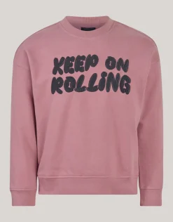 Artwork Sweater Donkerroze