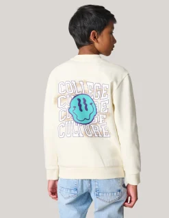 Artwork Sweater Gebroken Wit