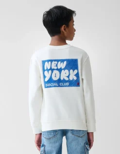 Artwork Sweater Gebroken Wit