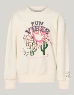 Artwork Sweater Gebroken Wit