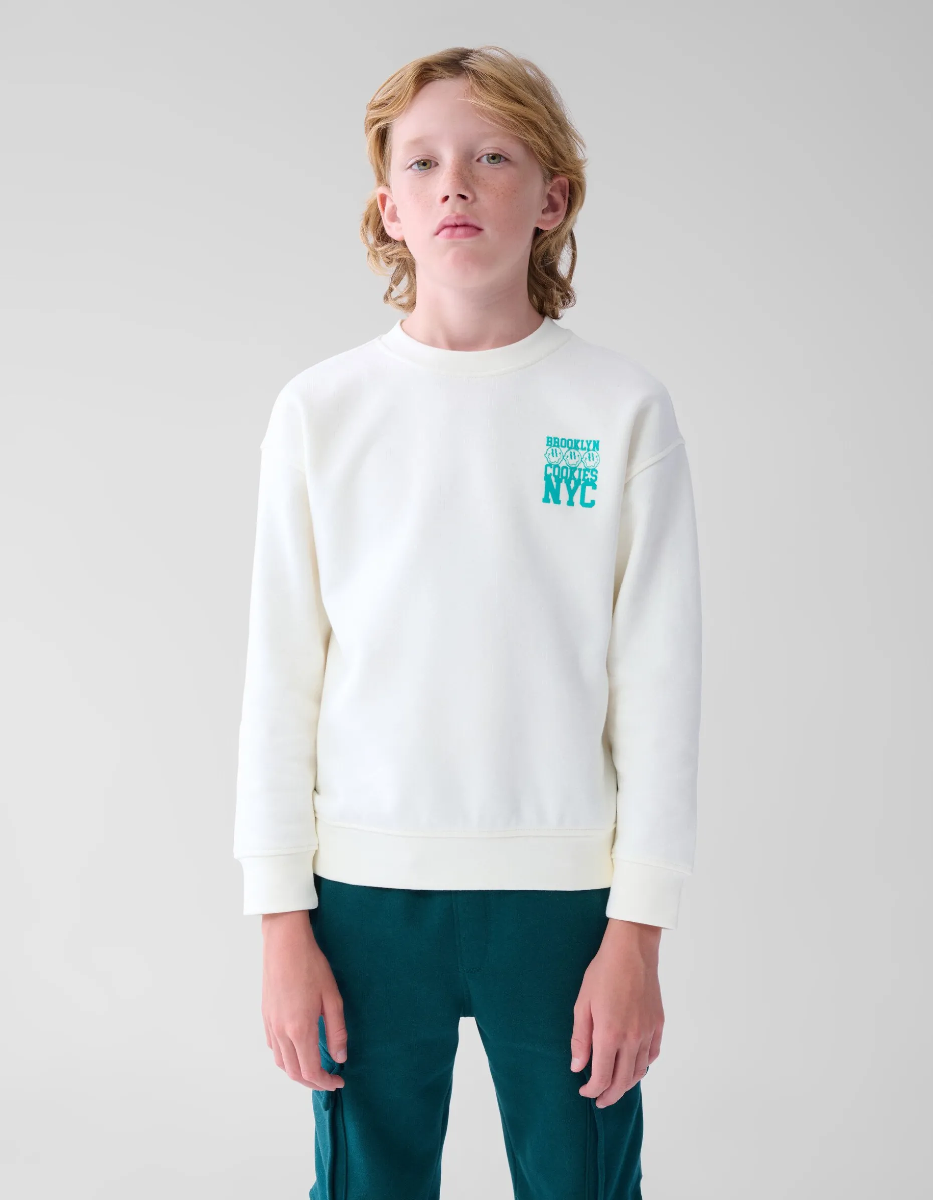 Artwork Sweater Gebroken Wit