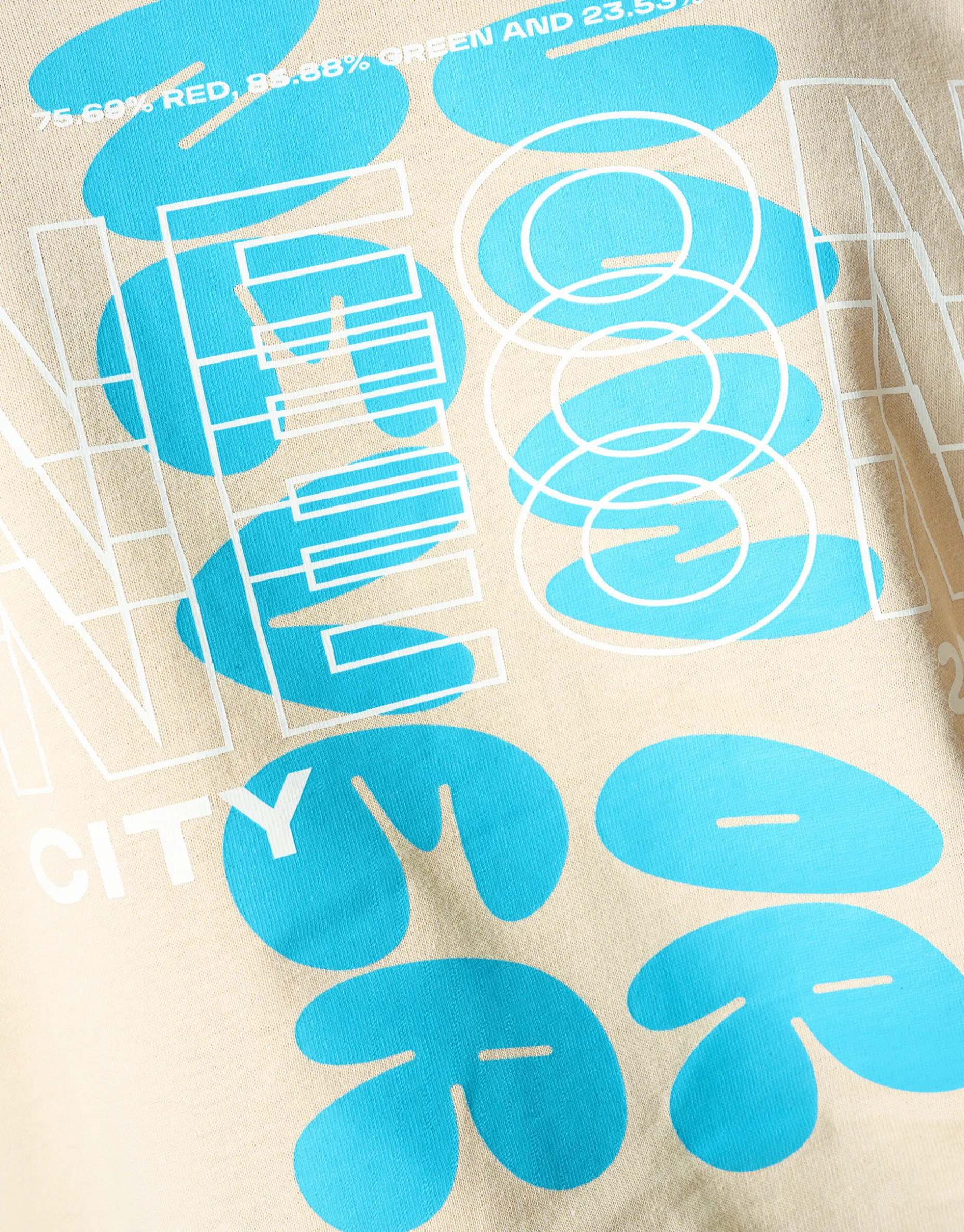 Artwork T-shirt Beige