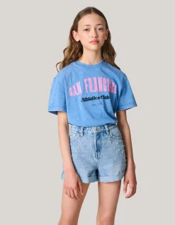 Artwork T-shirt Blauw