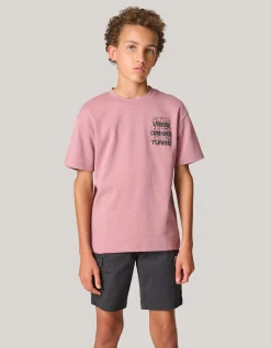 Artwork T-shirt Donkerroze