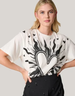 Artwork T-shirt Gebroken Wit