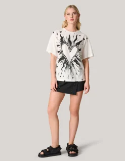 Artwork T-shirt Gebroken Wit