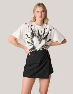 Artwork T-shirt Gebroken Wit