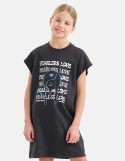 Artwork T-shirt Jurk Zwart