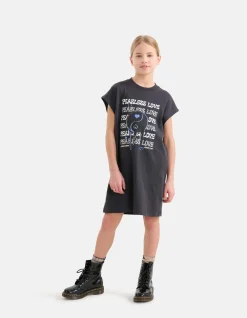 Artwork T-shirt Jurk Zwart