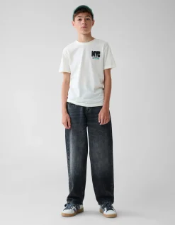 Baggy Fit Jeans Donkergrijs