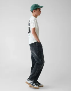 Baggy Fit Jeans Donkergrijs