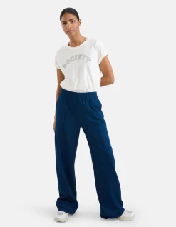 Basic Wide Leg Broek Blauw