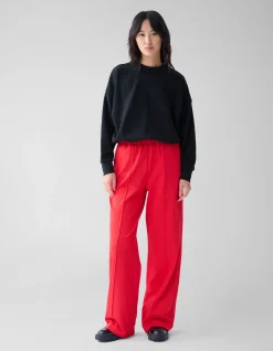 Basic Wide Leg Broek Rood