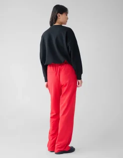 Basic Wide Leg Broek Rood