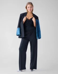 Basic Wide Leg Broek Zwart