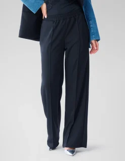 Basic Wide Leg Broek Zwart