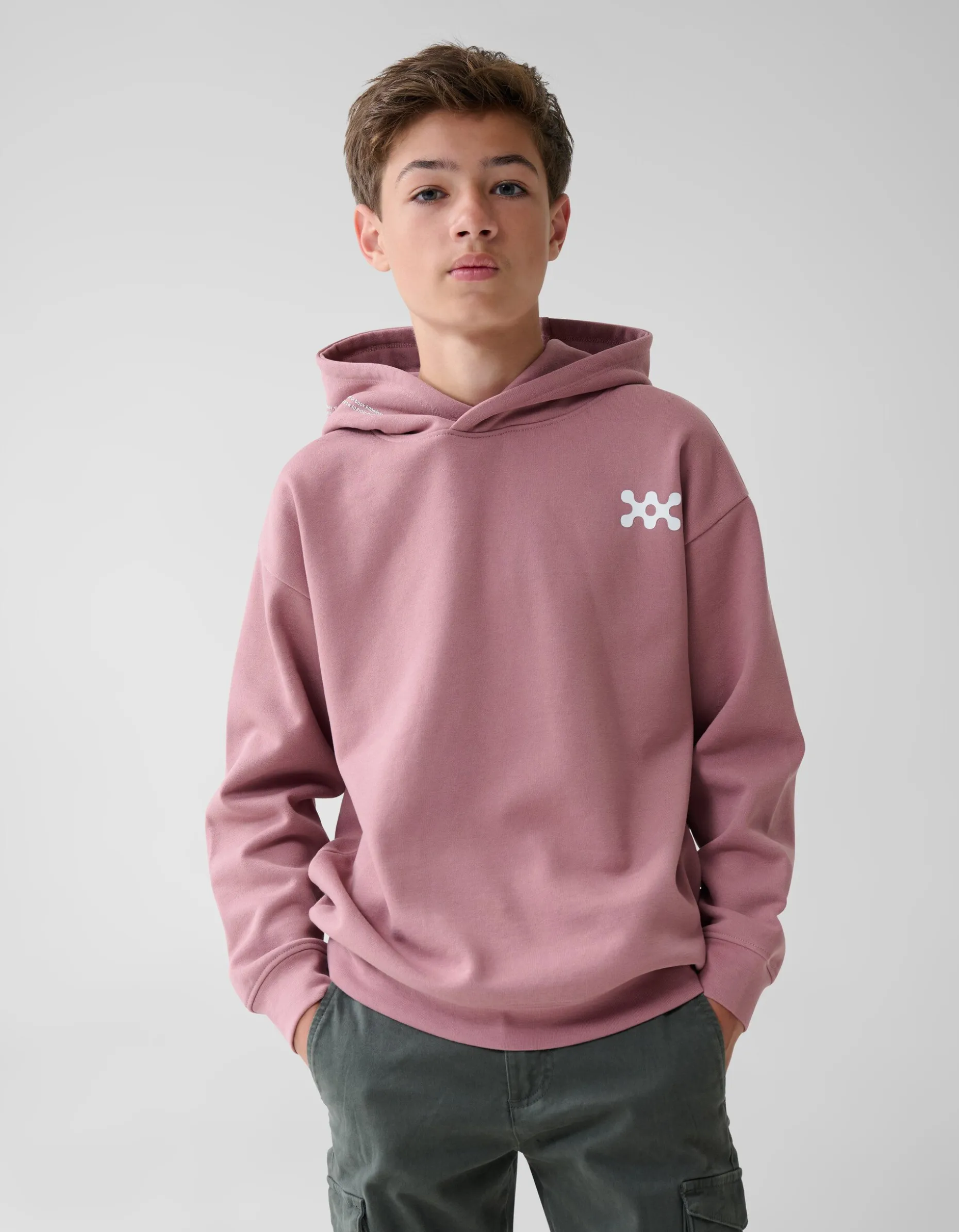 Basis Artwork Hoodie Donkerroze