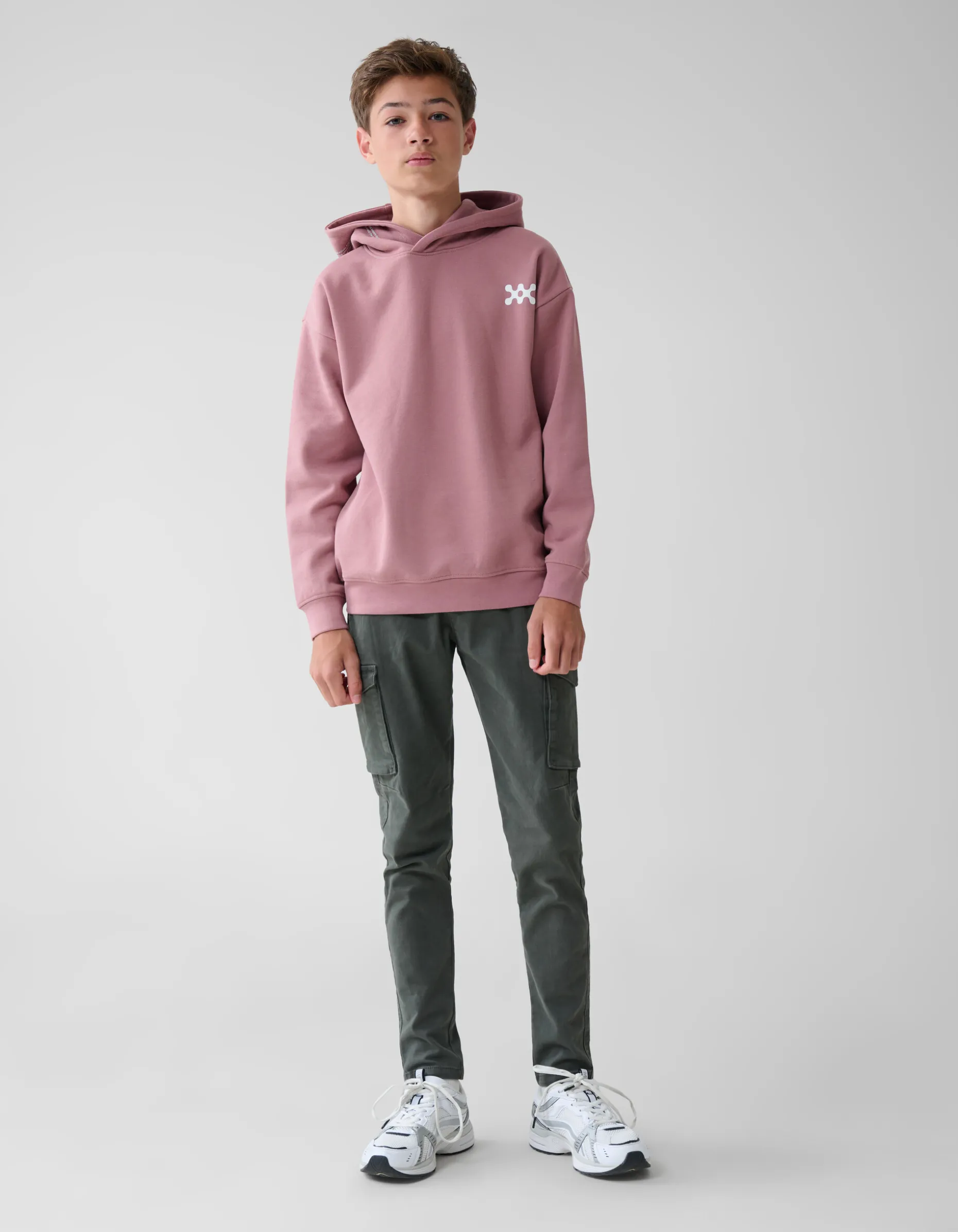 Basis Artwork Hoodie Donkerroze