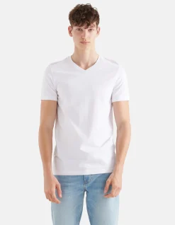 Basis V-hals T-shirt Wit
