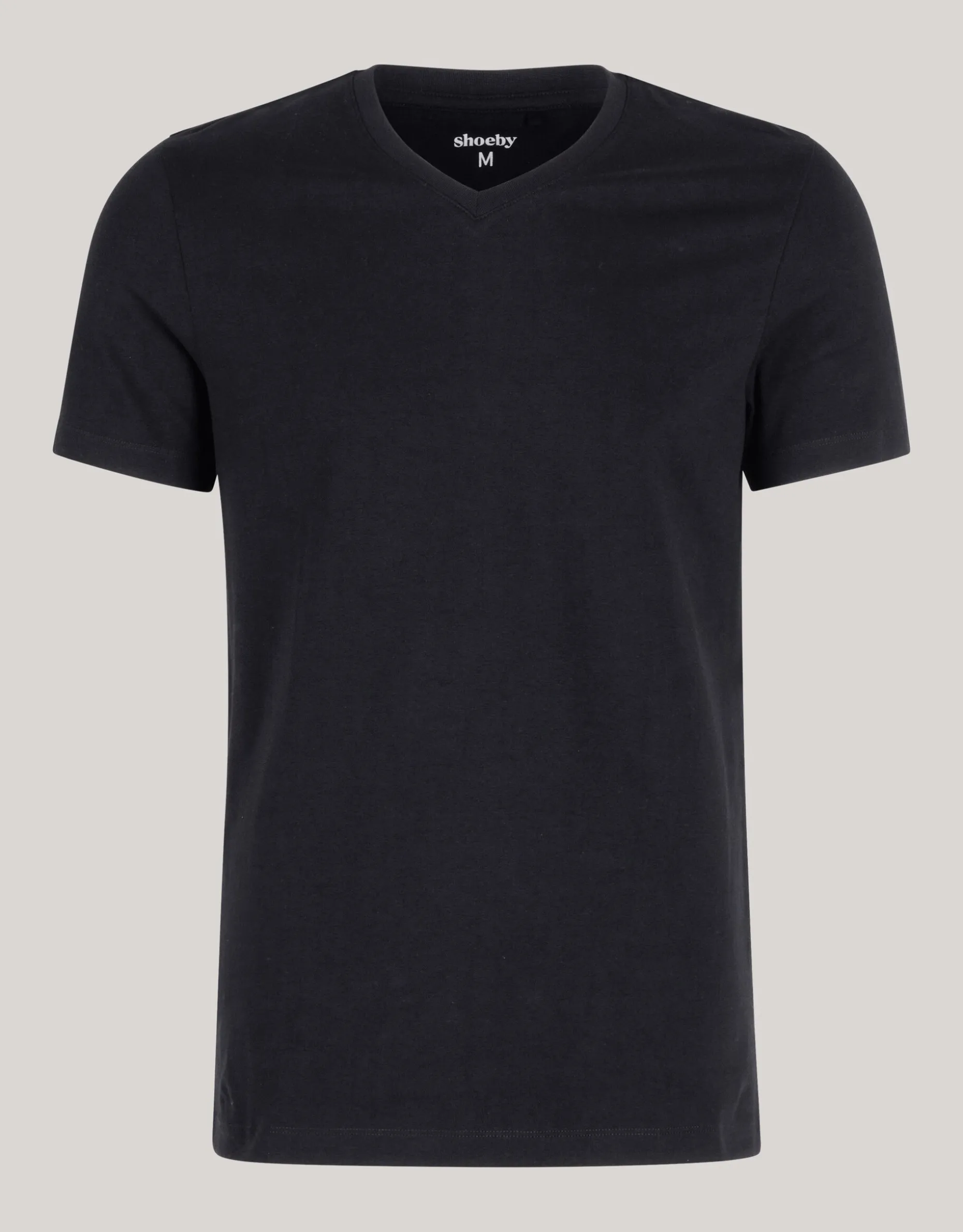 Basis V-hals T-shirt Zwart