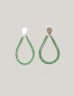 Beaded Drop Oorbellen Groen