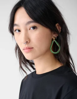 Beaded Drop Oorbellen Groen