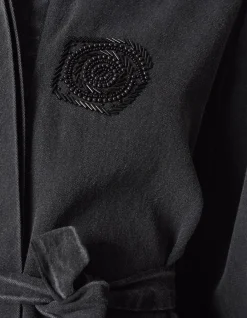 Beaded Flower Blouse Donkergrijs