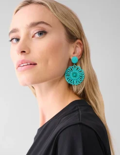 Beaded Flower Oorbellen Blauw